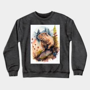 Taiga Vole - Watercolor Paint Crewneck Sweatshirt